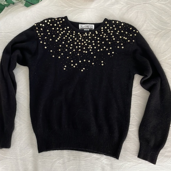 SK & Company Sweaters - Vintage sweater with sequin and bead detail